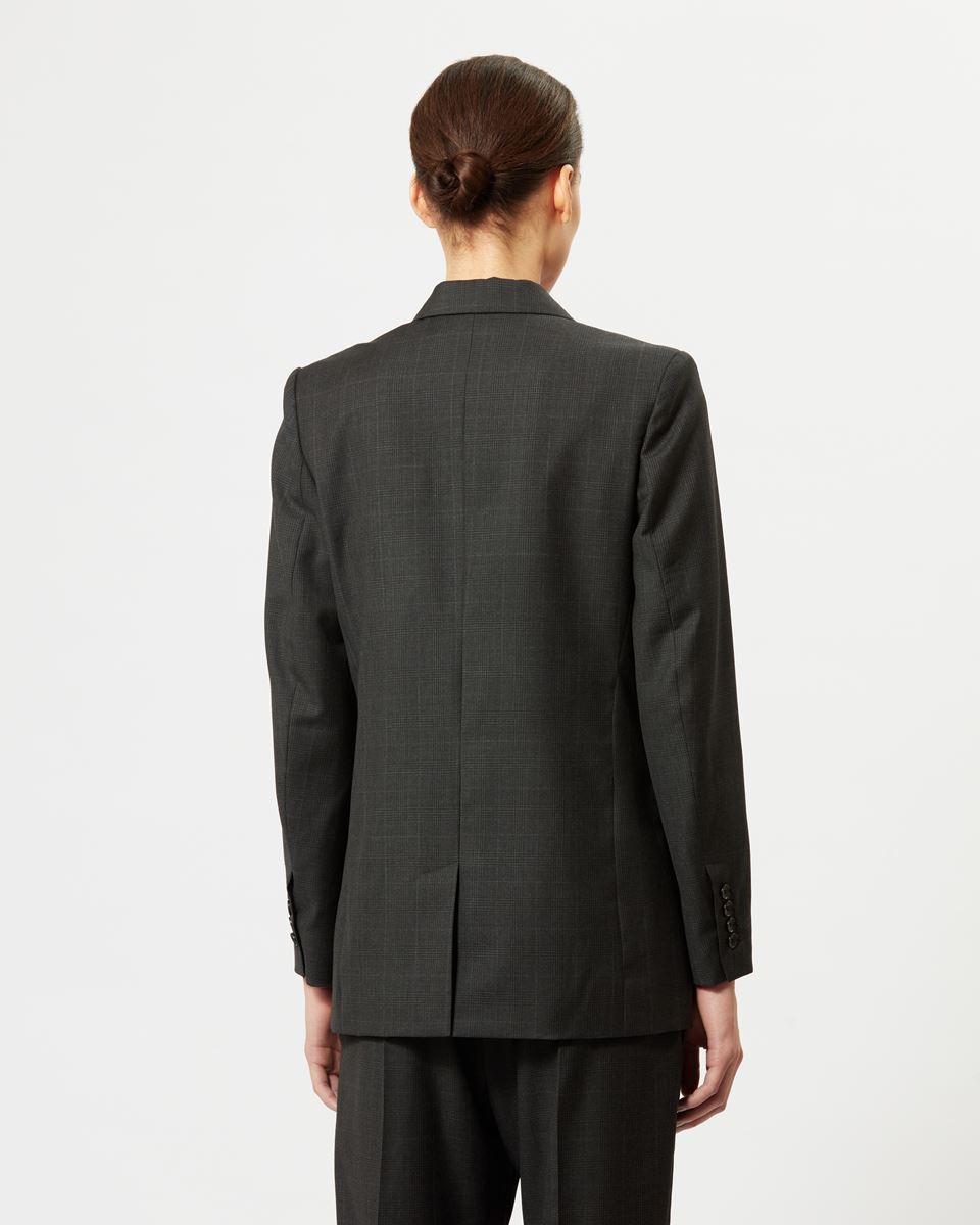 Isabel Marant Checked Double Breasted Blazer In Black