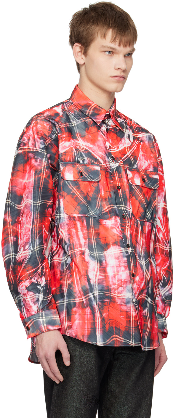 Doublet Mirage Check-pattern Shirt In Pink