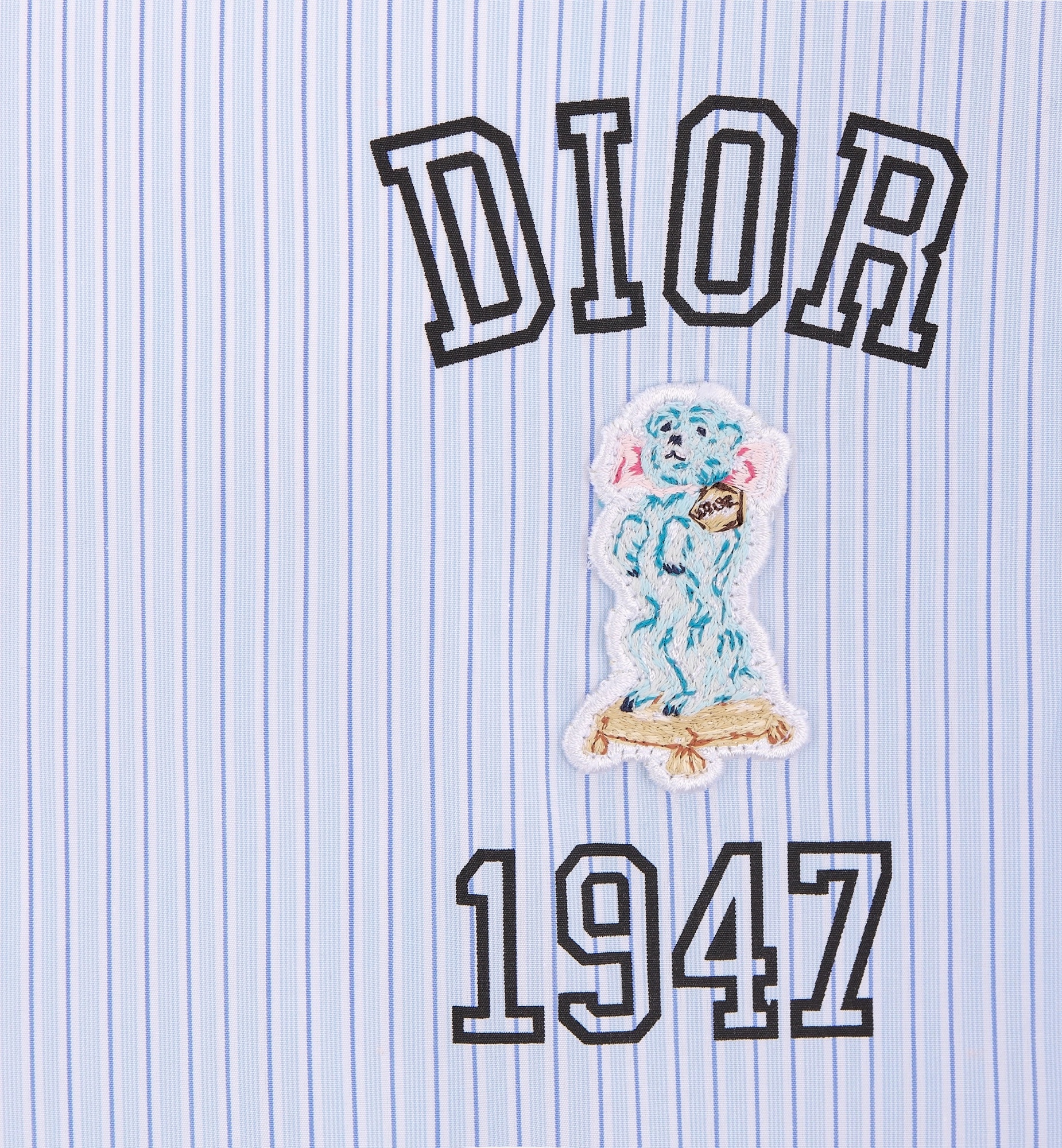 Dior Striped Long-sleeved Shirt In Blue