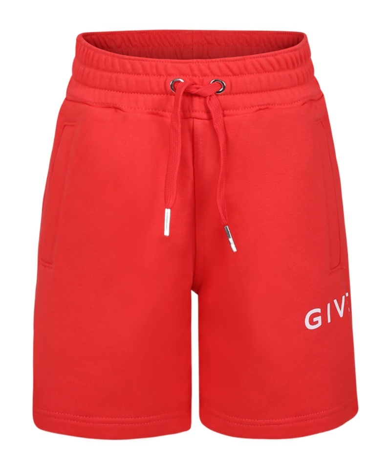 Givenchy Elastic Waist Shorts In Red