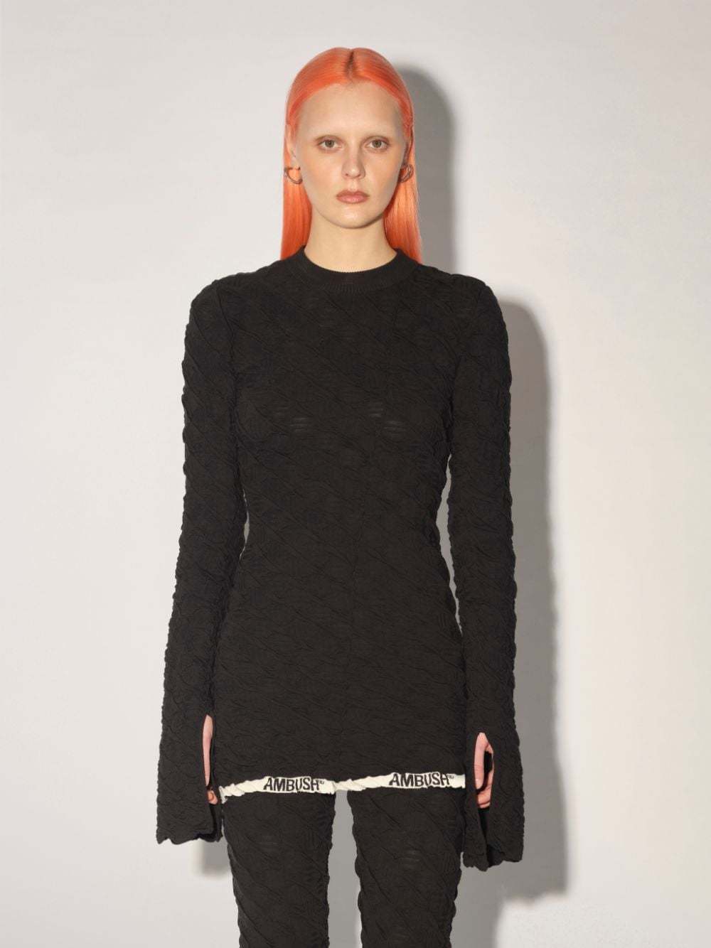Ambush Textured Logo-hem Knit Jumper In Black