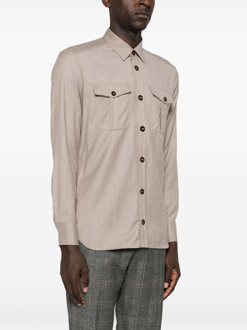 Pt01 Long-sleeve Shirt In Brown