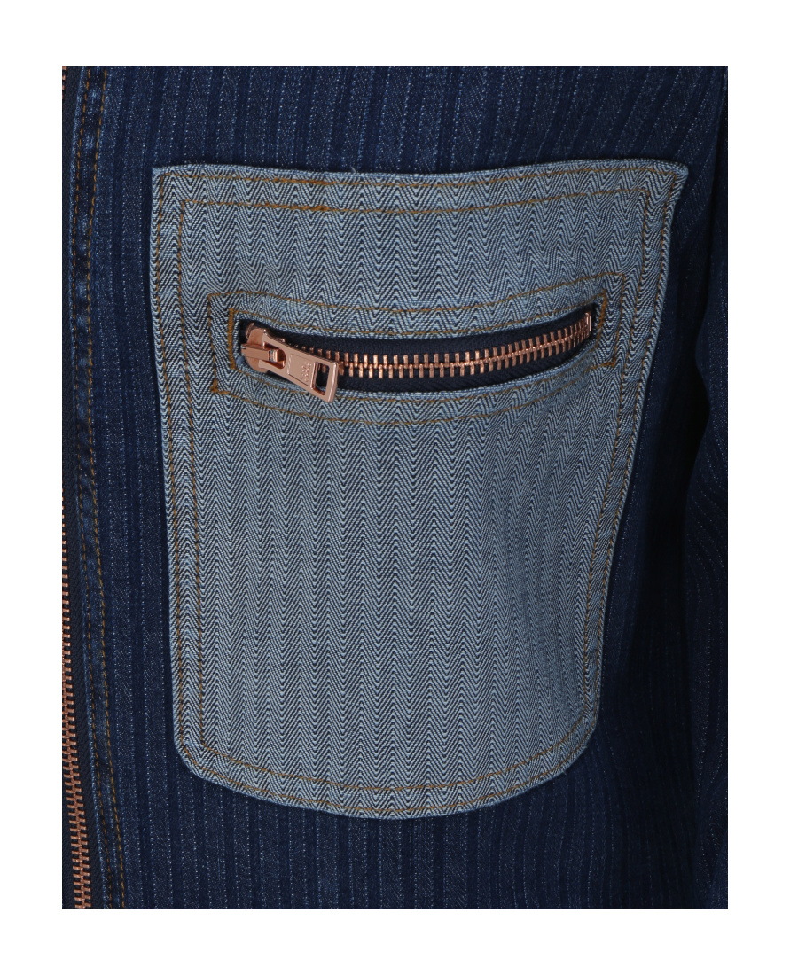 See By Chloé Striped Denim Jumpsuit In Black