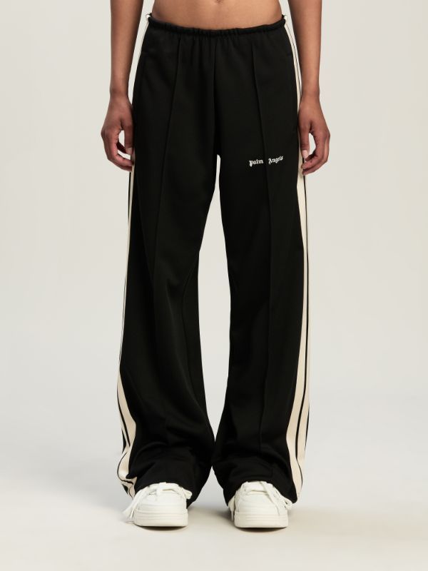 Shop Palm Angels Logo Embroidered Side Stripe Detailed Track Pants In Black