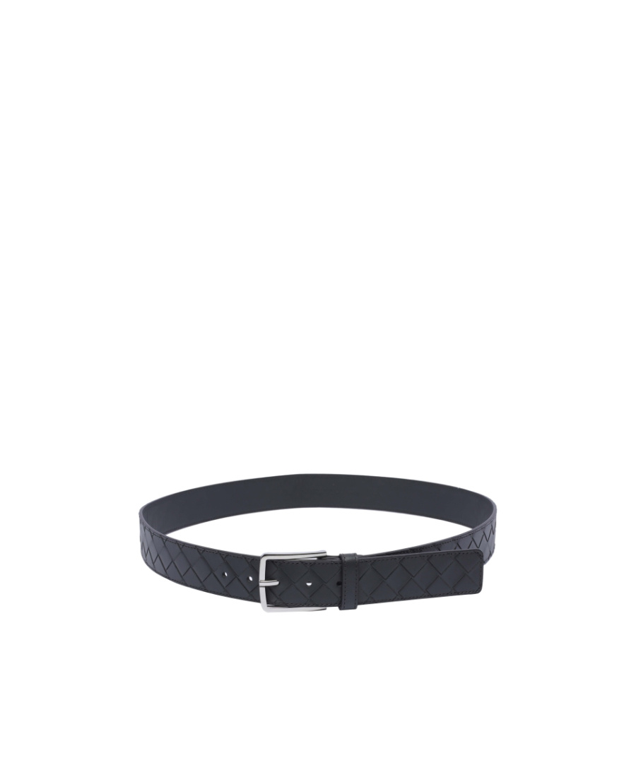 Bottega Veneta Woven Buckled Belt In Black