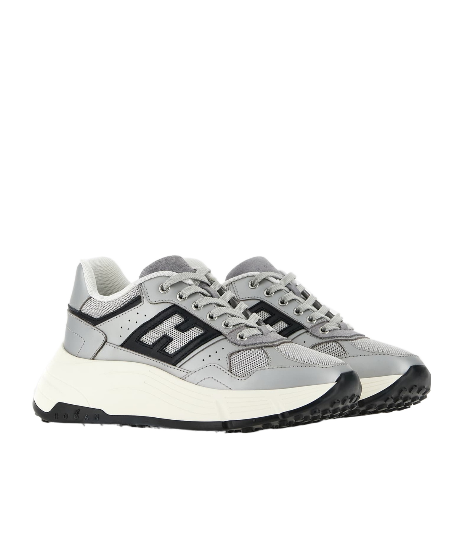 Hogan Side Logo Patch Platform Sneakers In White
