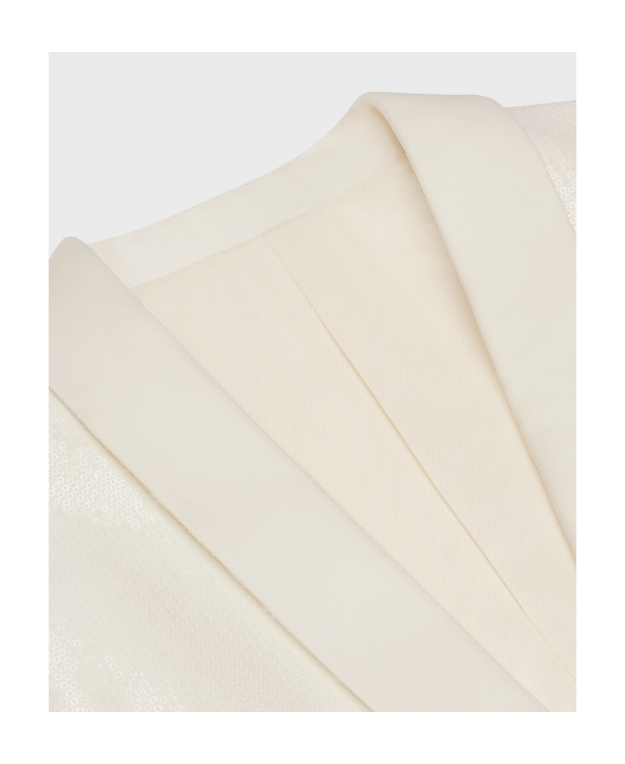 Celine Jude Acetic Acid And Viscose Glitter Jacket In White