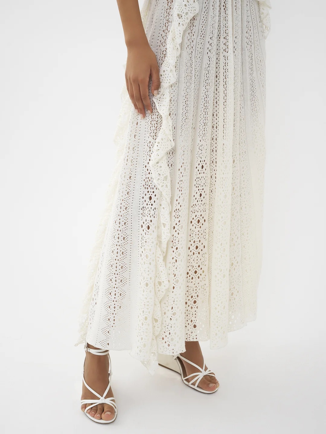 Chloé Flounce Skirt In White