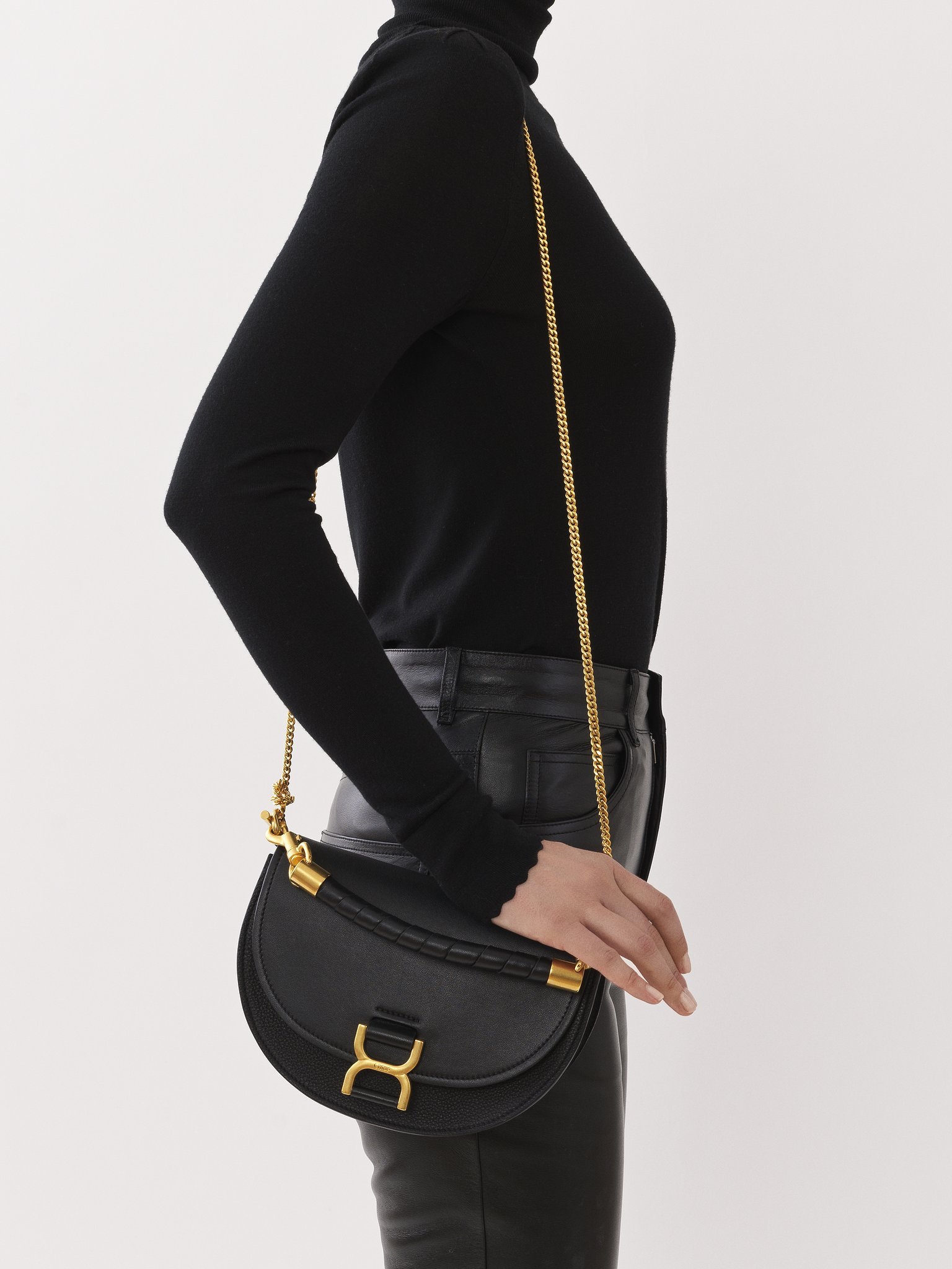 Chloé Leather Top Handle Bag In Black