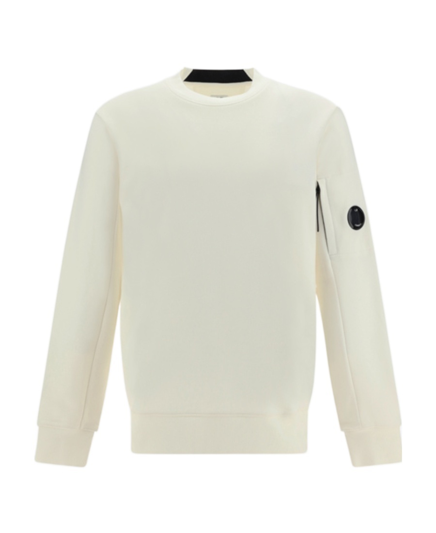 C.p. Company Logo-patch Cotton Sweatshirt In White