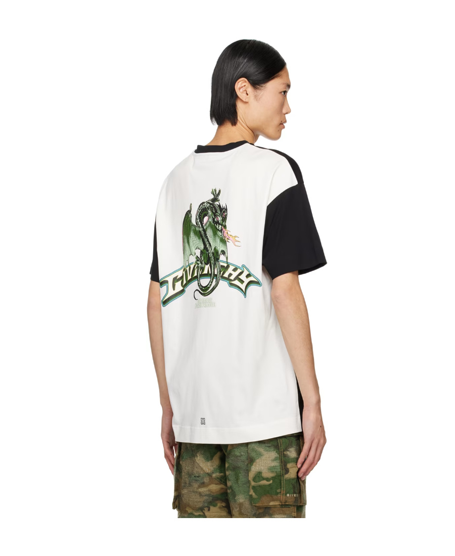 Givenchy Dragon Printed Crewneck T-shirt In Black