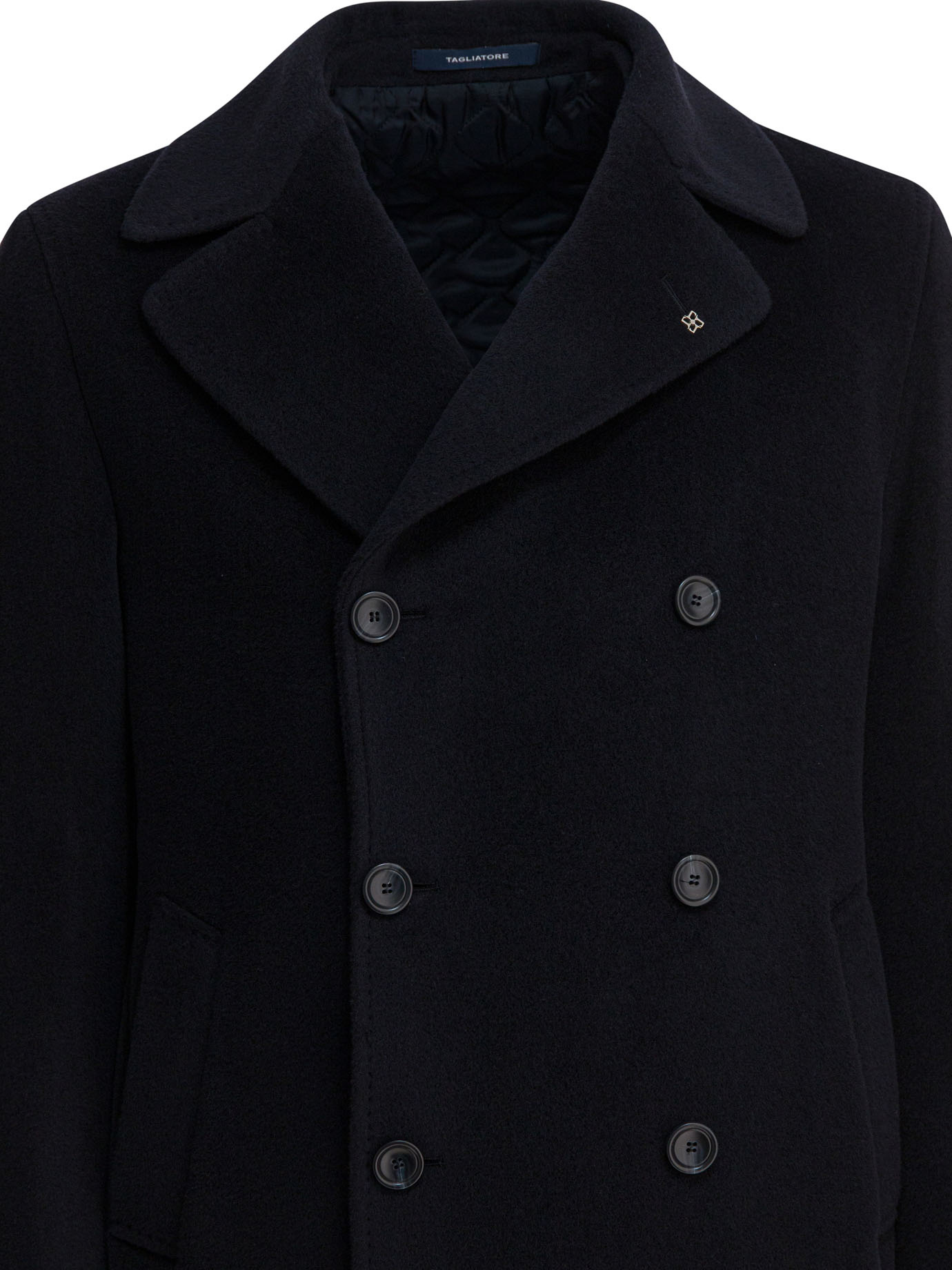 Tagliatore Double-breasted Tailored Coat In Black