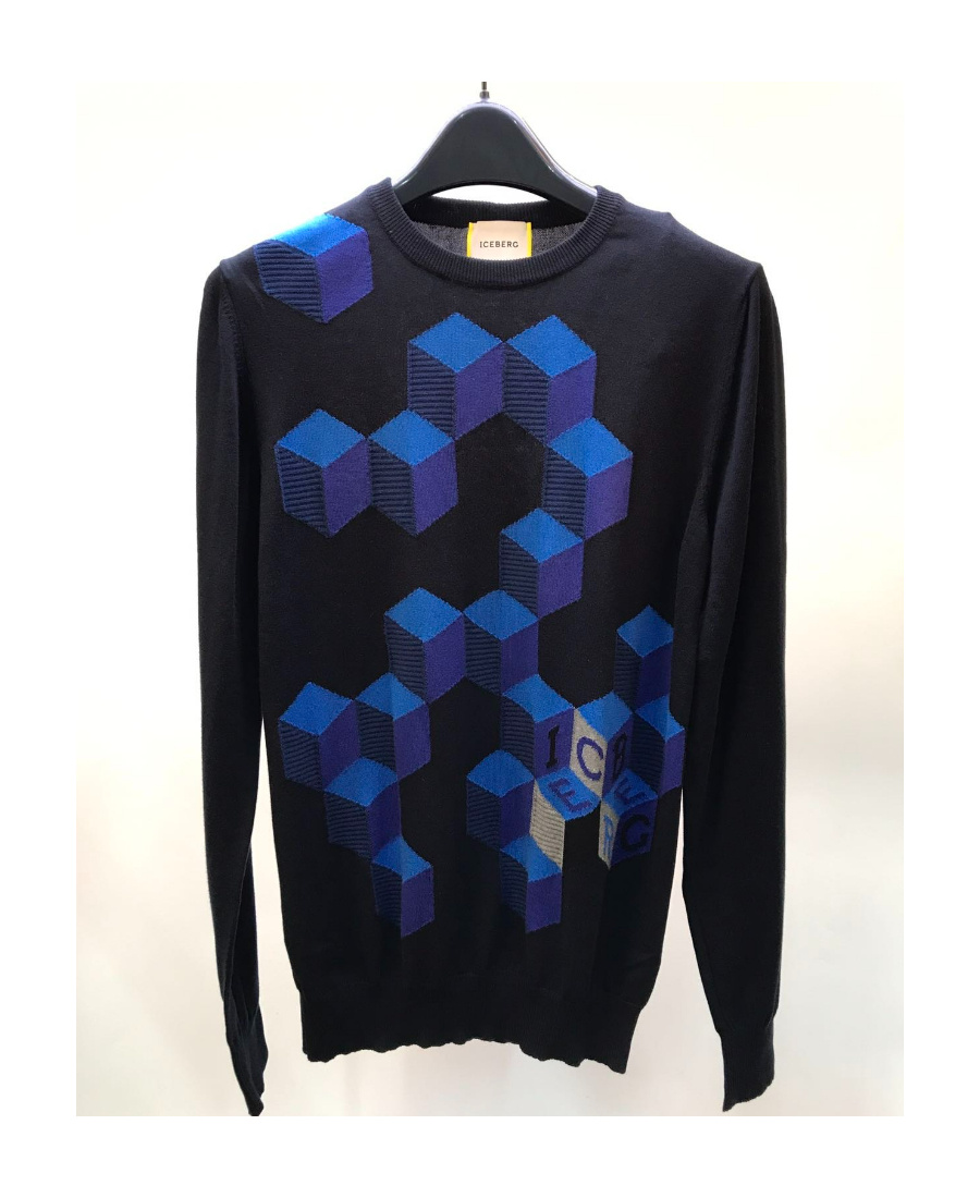 Iceberg Long-sleeved Sweater In Black