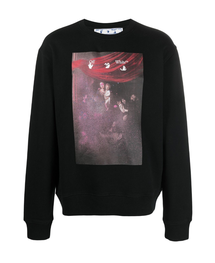 Off-white Ss21 Arrows Pattern Printing Round Neck Long Sleeves Version Black