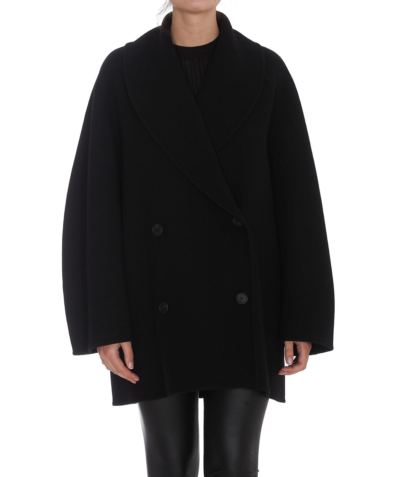 The Row Polli Double-breasted Jacket In Wool And Cashmere In Black