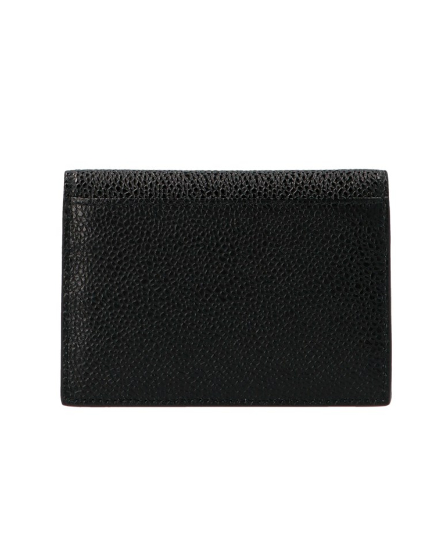 Thom Browne Rwb Stripe Compact Wallet In Black