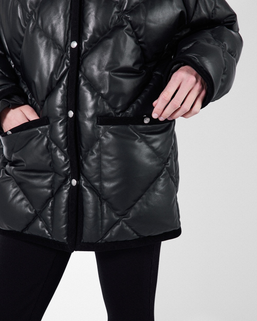 Prada Women Quilted Nappa Leather Caban In Black