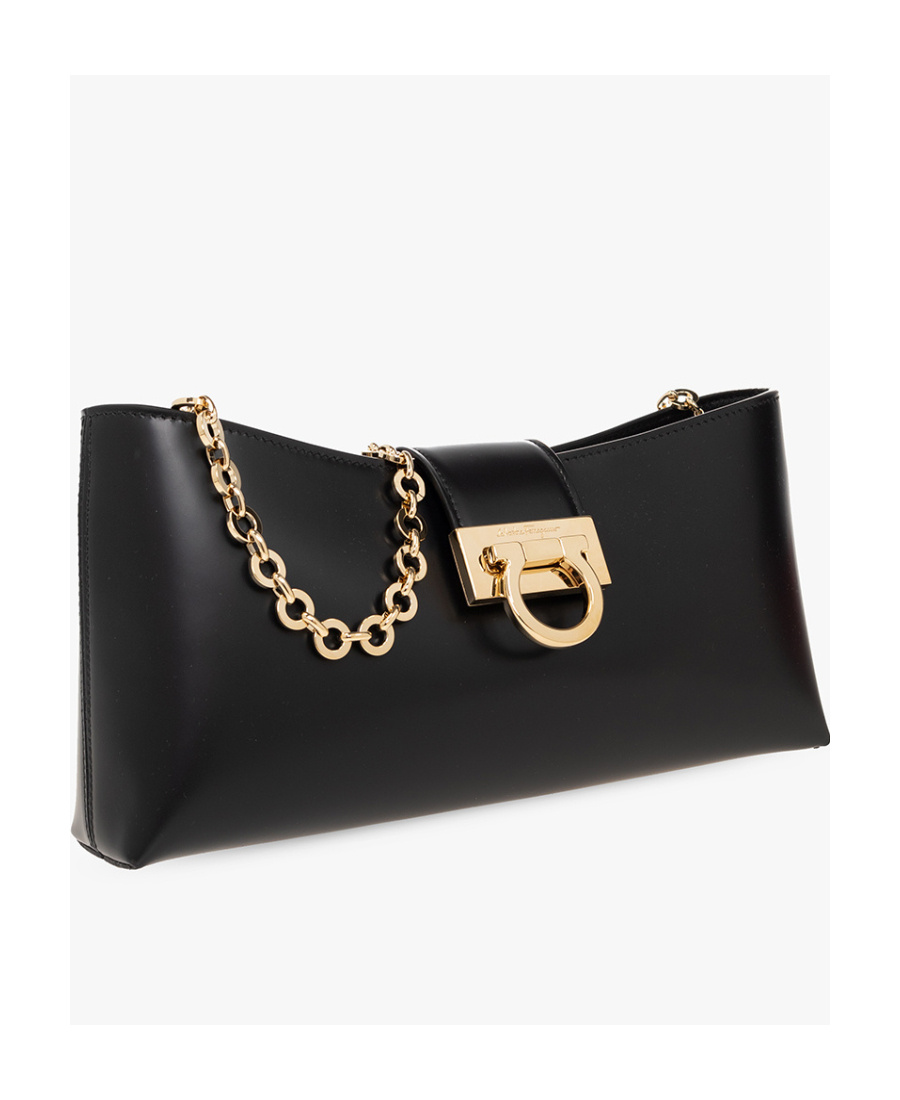 FERRAGAMO SALVATORE FERRAGAMO TRIFOLIO LOGO ENGRAVED SHOULDER BAG