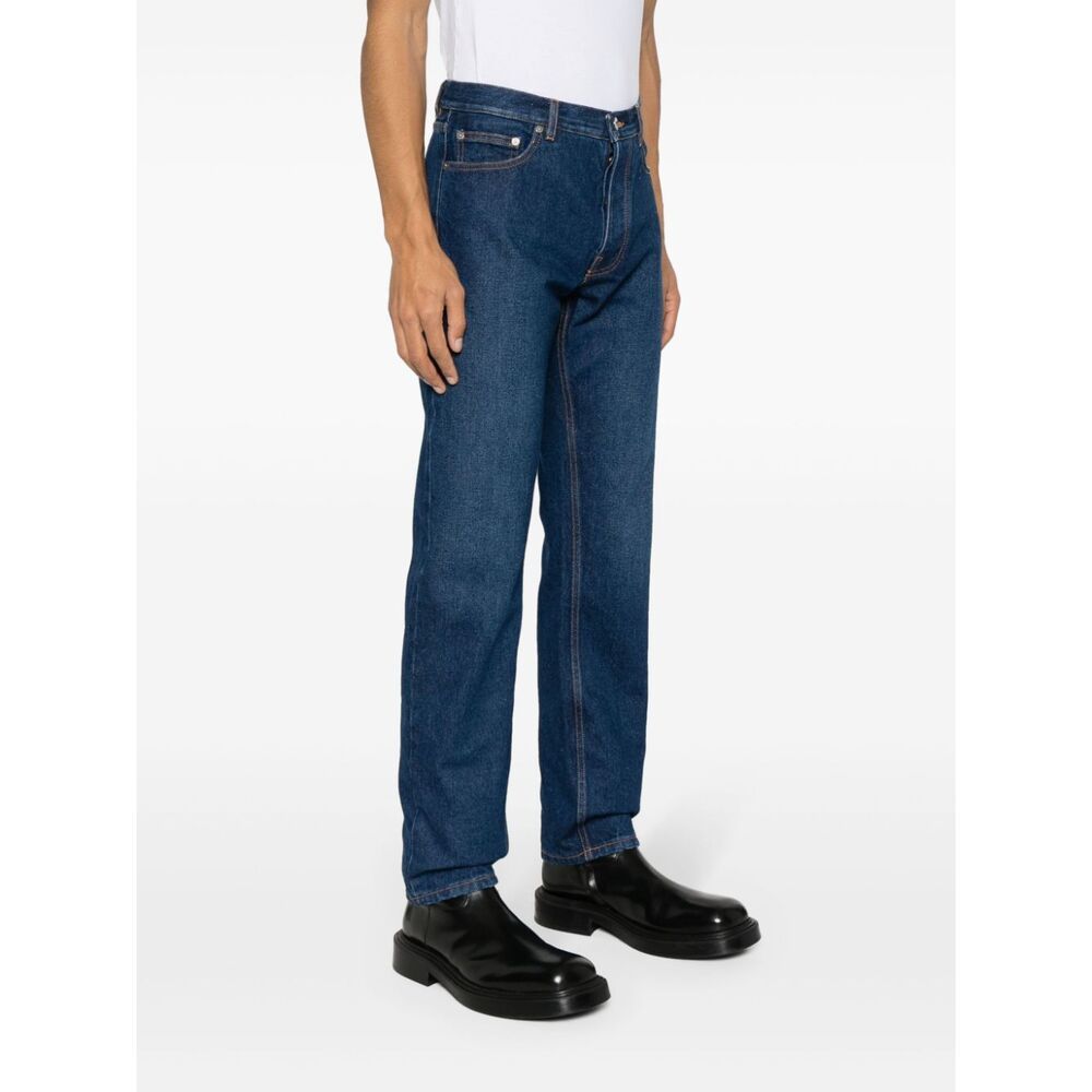 Off-white Arr Tab Zip Det Skate Wide-leg Jeans In Blue