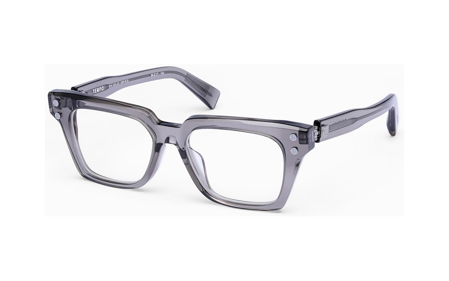 Balmain Square-frame Glasses In Gray