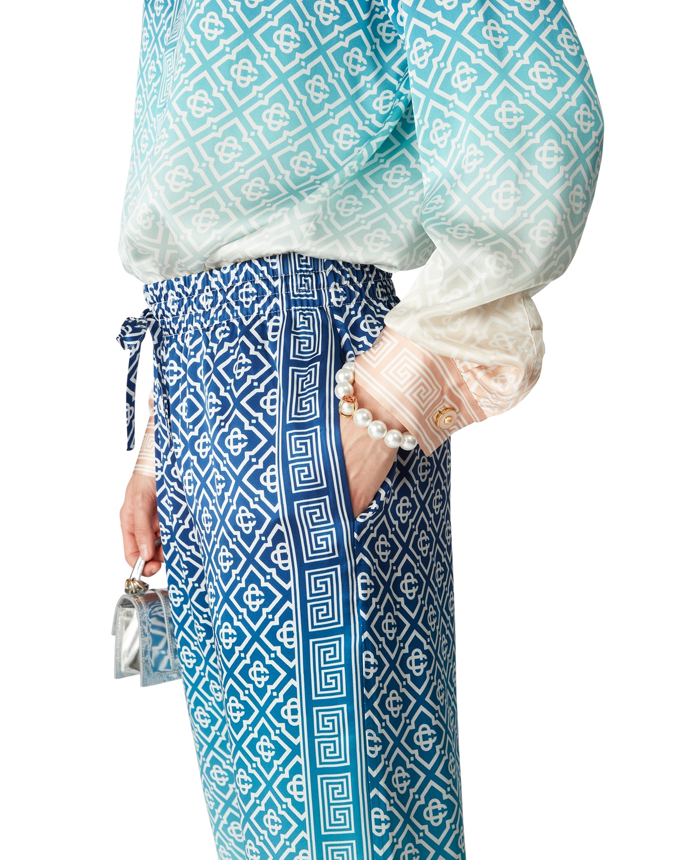 Casablanca Gradient Jacquard Casual Pants In Blue