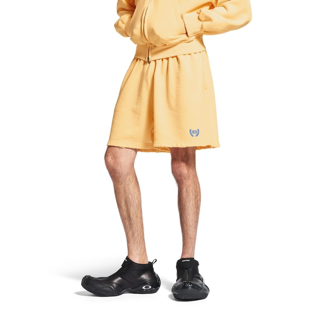 Balenciaga Laurel Classic Sweat Shorts In Yellow In Yellow