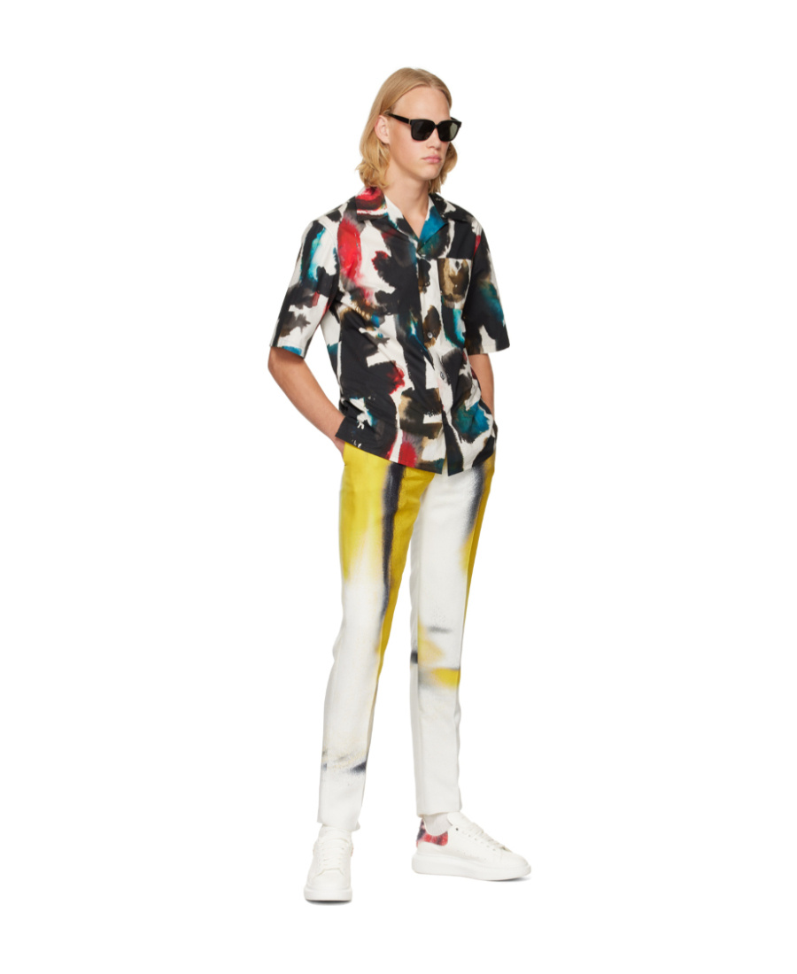 Alexander Mcqueen Logo Print Casual Pants In Multicolor
