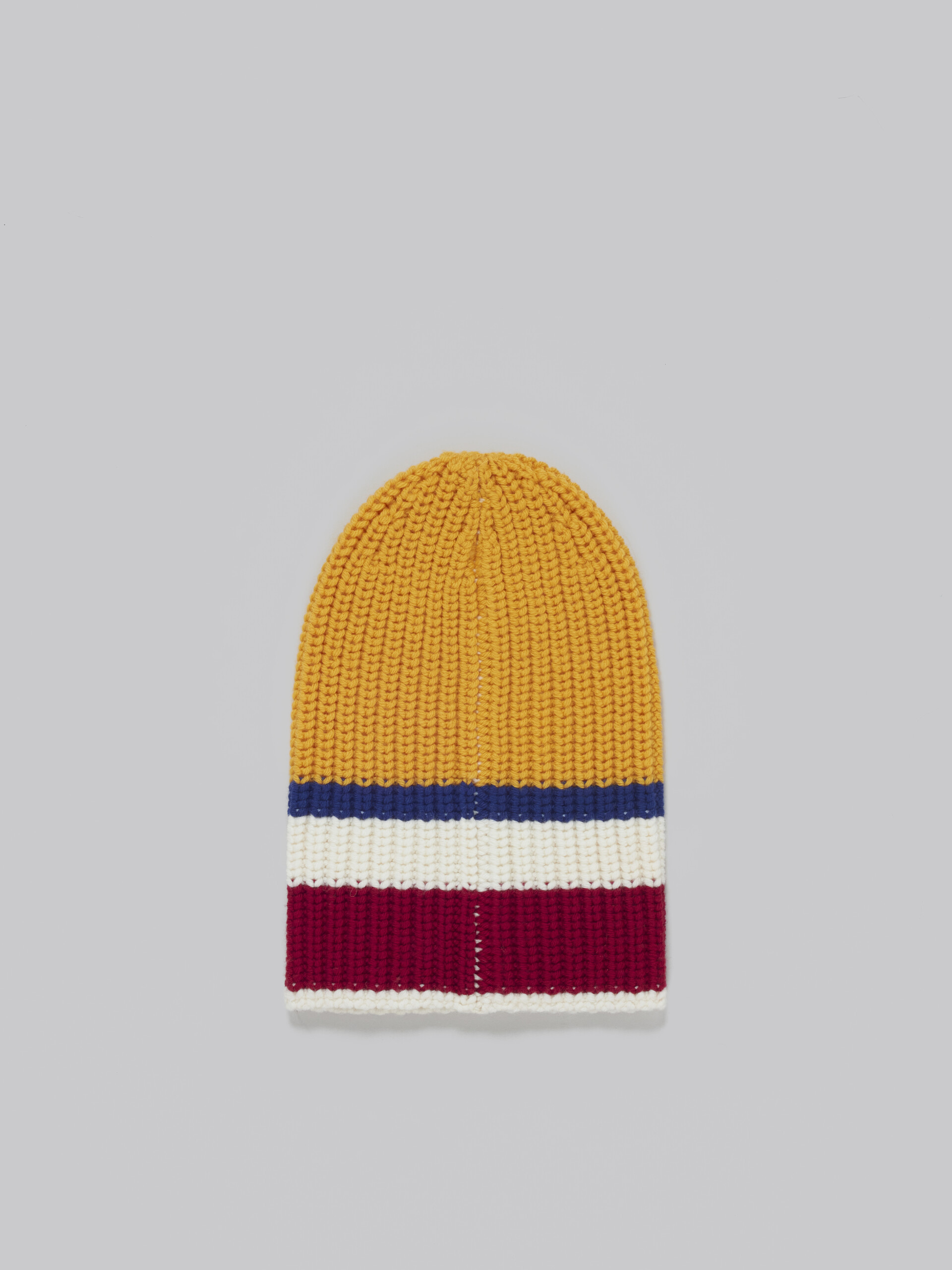 Marni Striped Ribbed-knit Wool Beanie In Multicolor