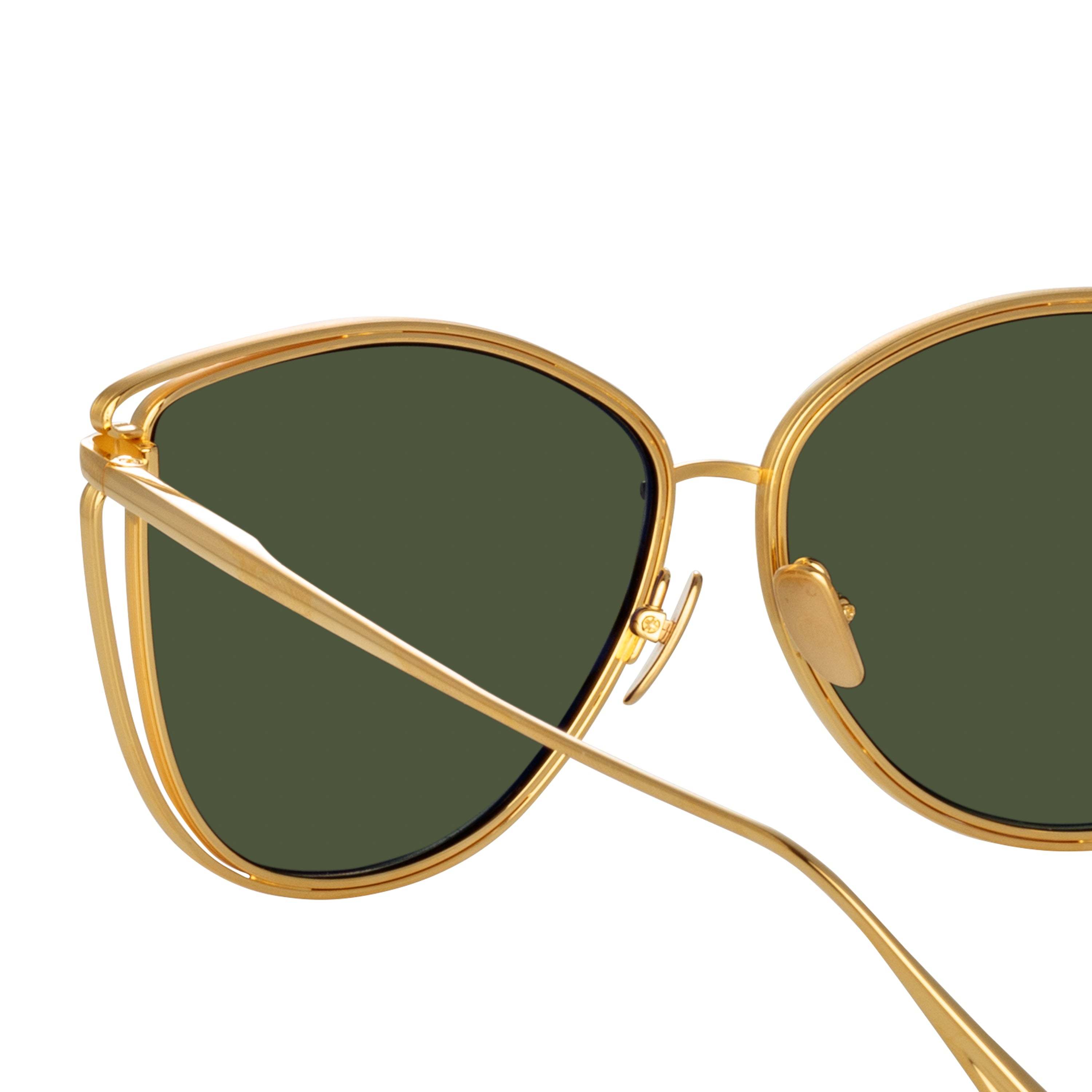 Linda Farrow Geometric Sunglasses In Green