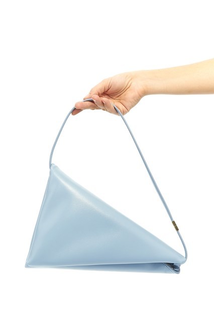 Marni Prisma Leather Triangle Bag In Blue
