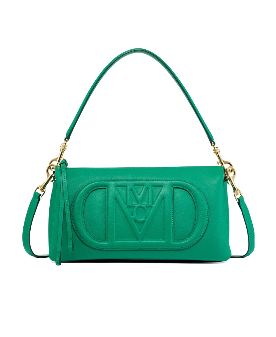 Mcm Logo Shoulder Bag In Green