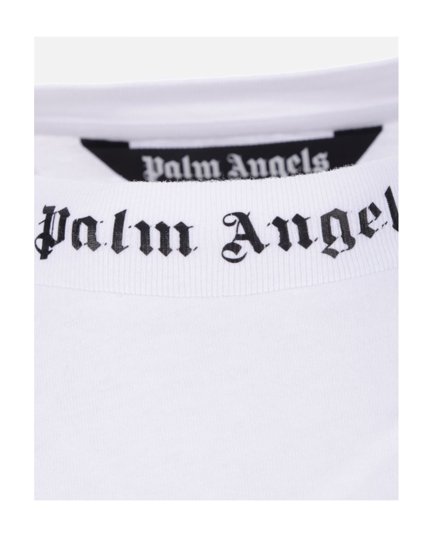 Palm Angels Double Logo-print Long-sleeve T-shirt In White