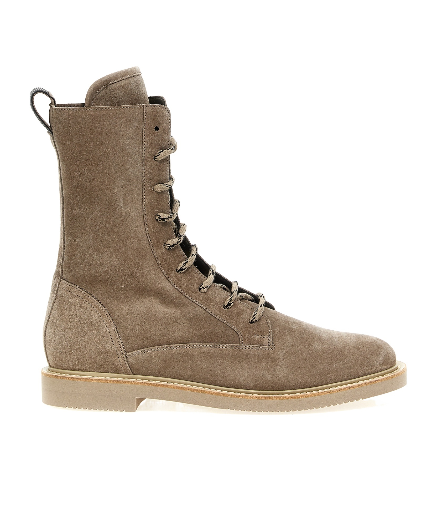 Brunello Cucinelli Suede Lace-up Boots Boots, Ankle Boots Beige In Brown