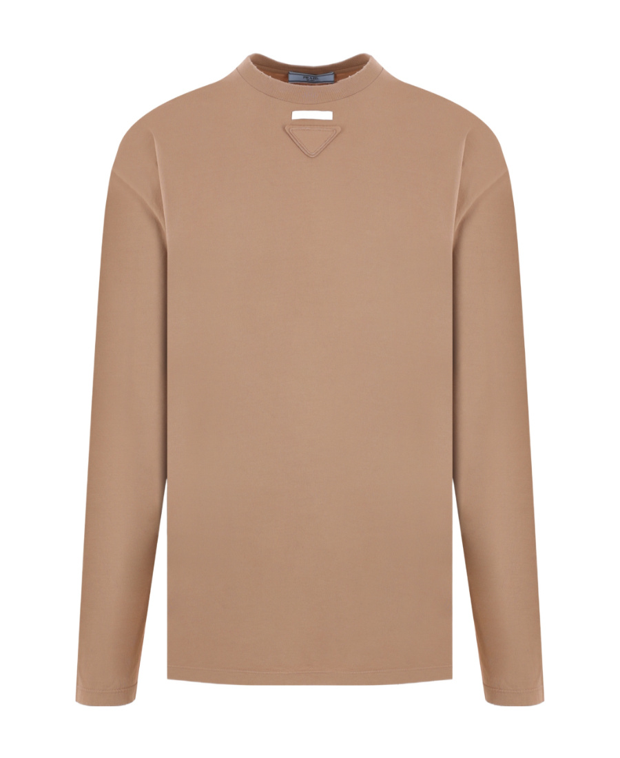 Prada Plain Knitted T-shirt In Brown