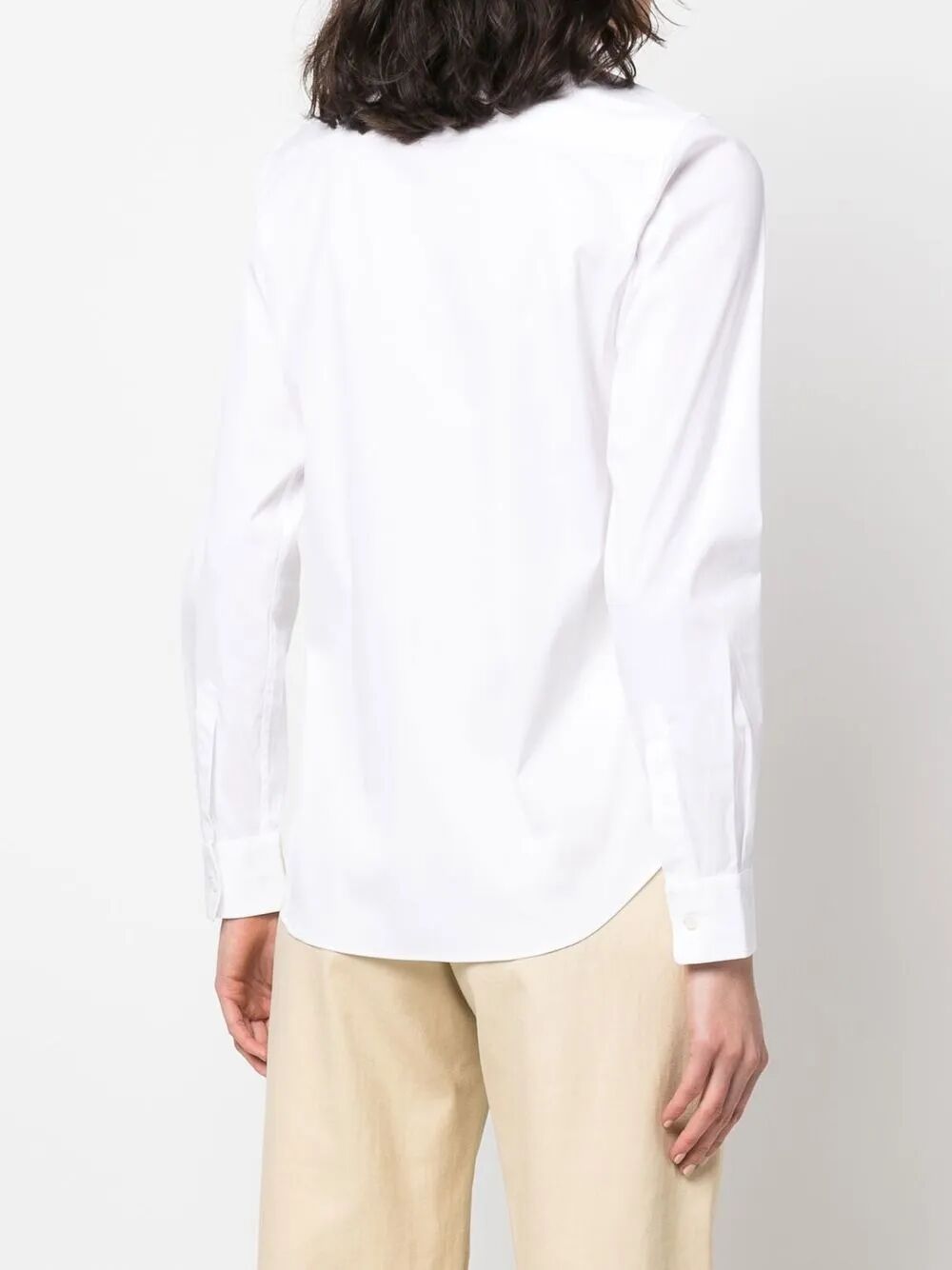 Aspesi Long-sleeved Lapel Shirt In White