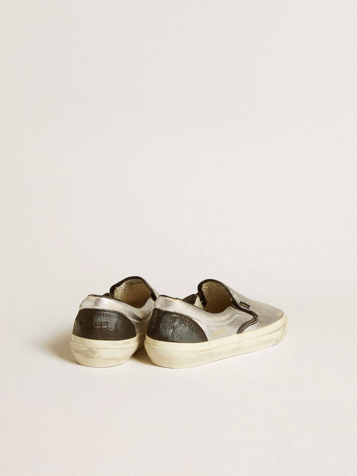 Golden Goose Vce Metallic Leather Slip-on Sneakers In White