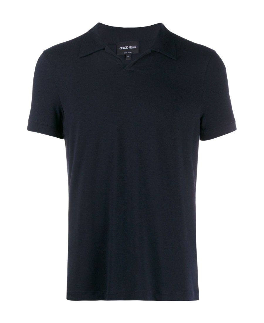 Giorgio Armani Logo Short-sleeved Polo Shirt In Black