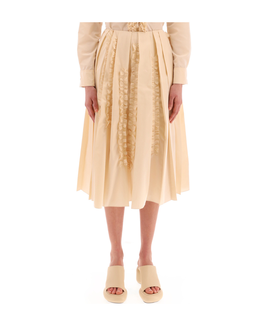 Jil Sander Pleated Skirt In Nude