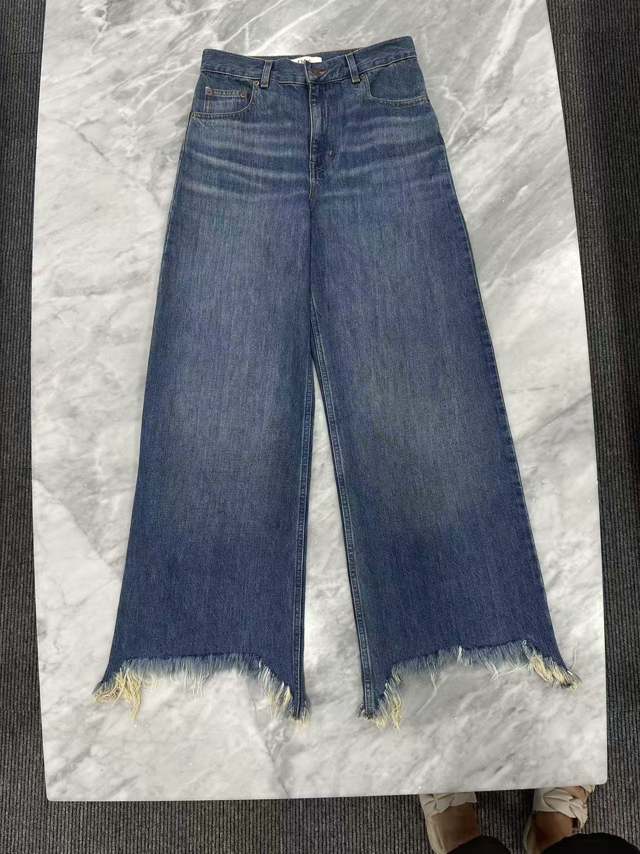 Chloé Belt Loop Jeans In Blue
