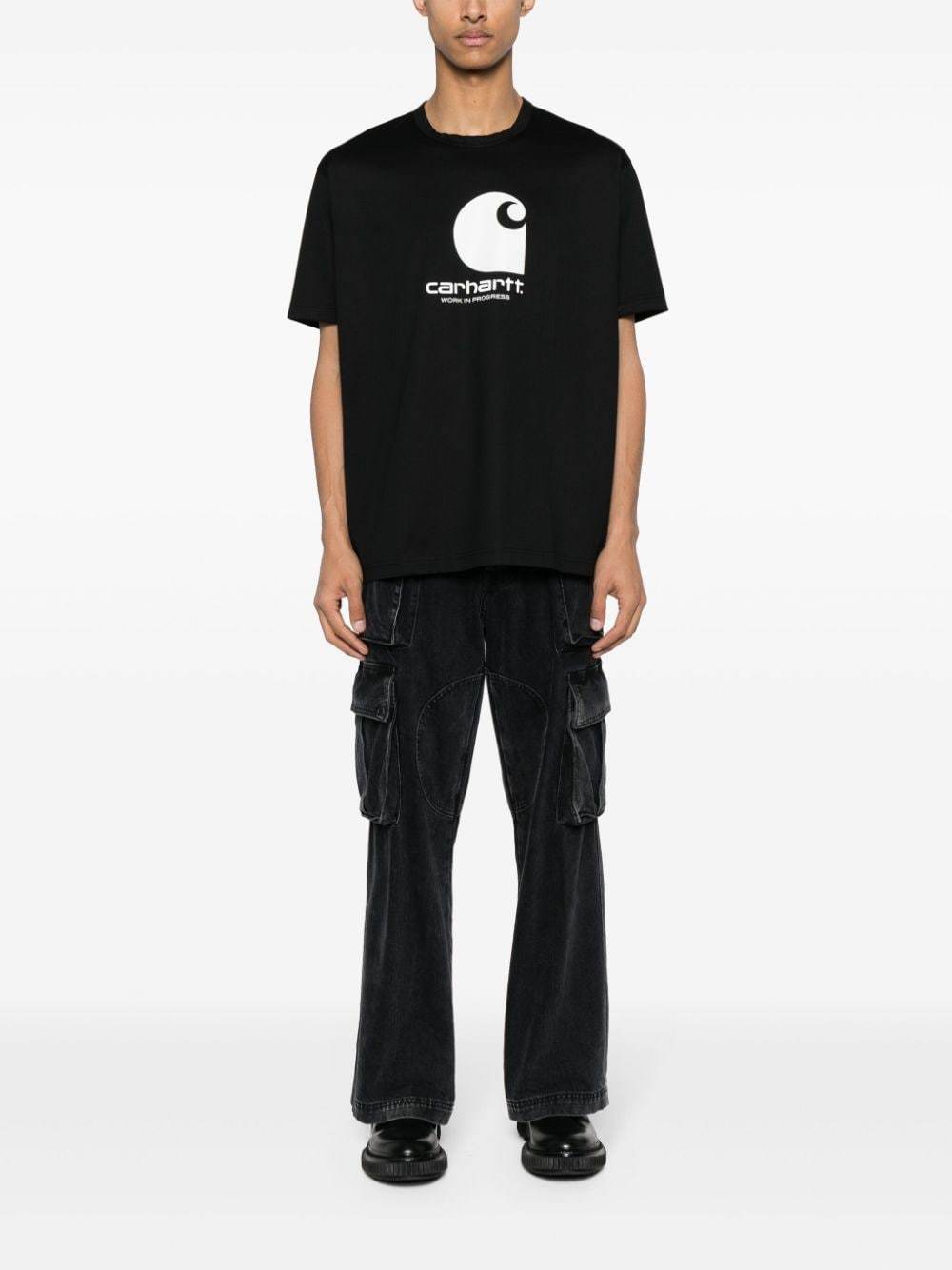 Junya Watanabe X Carhartt Graphic Print T-shirt In Black