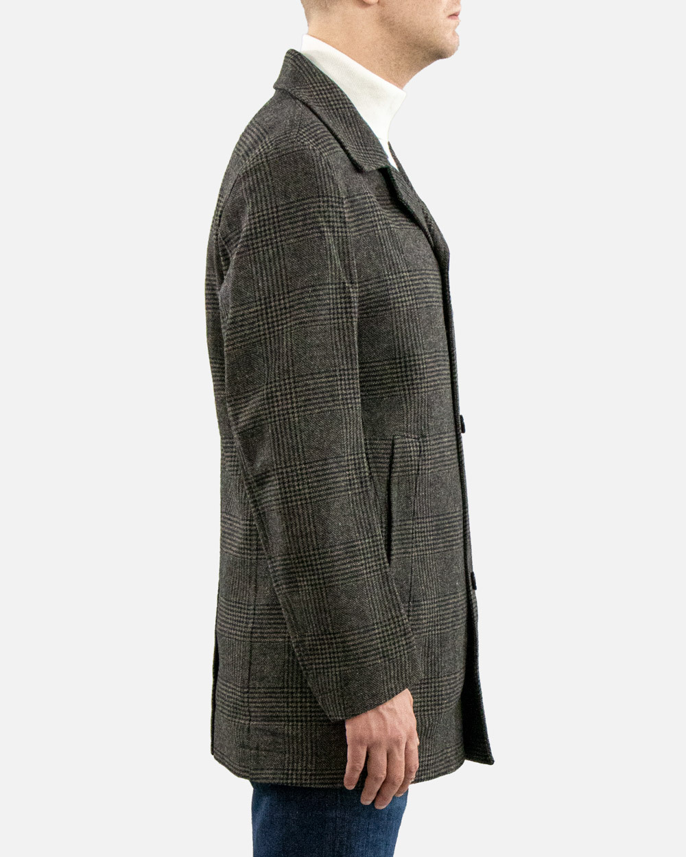 HUGO BOSS PLAID LONG-SLEEVED COAT