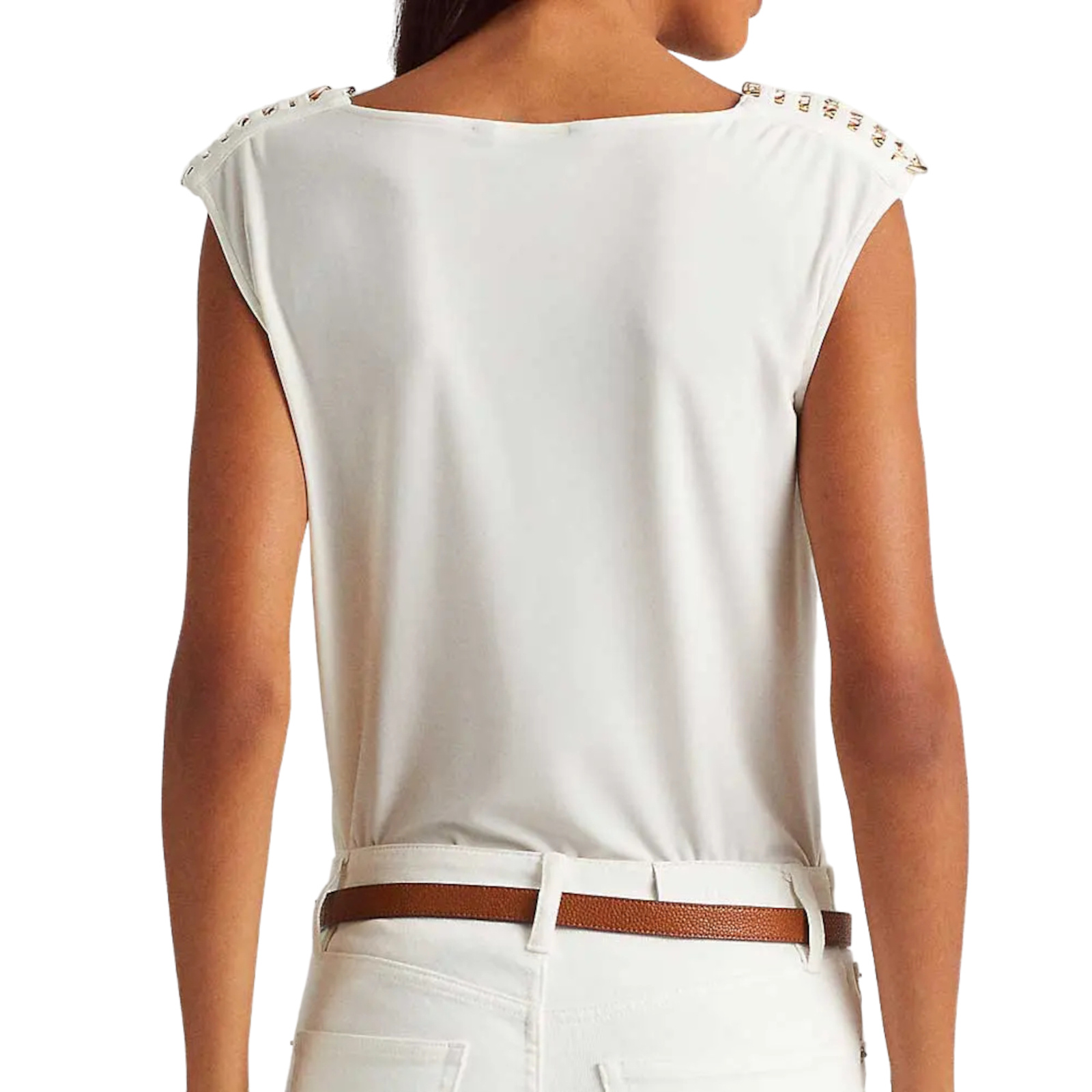 RALPH LAUREN CHAIN-TRIMMED BLOUSE