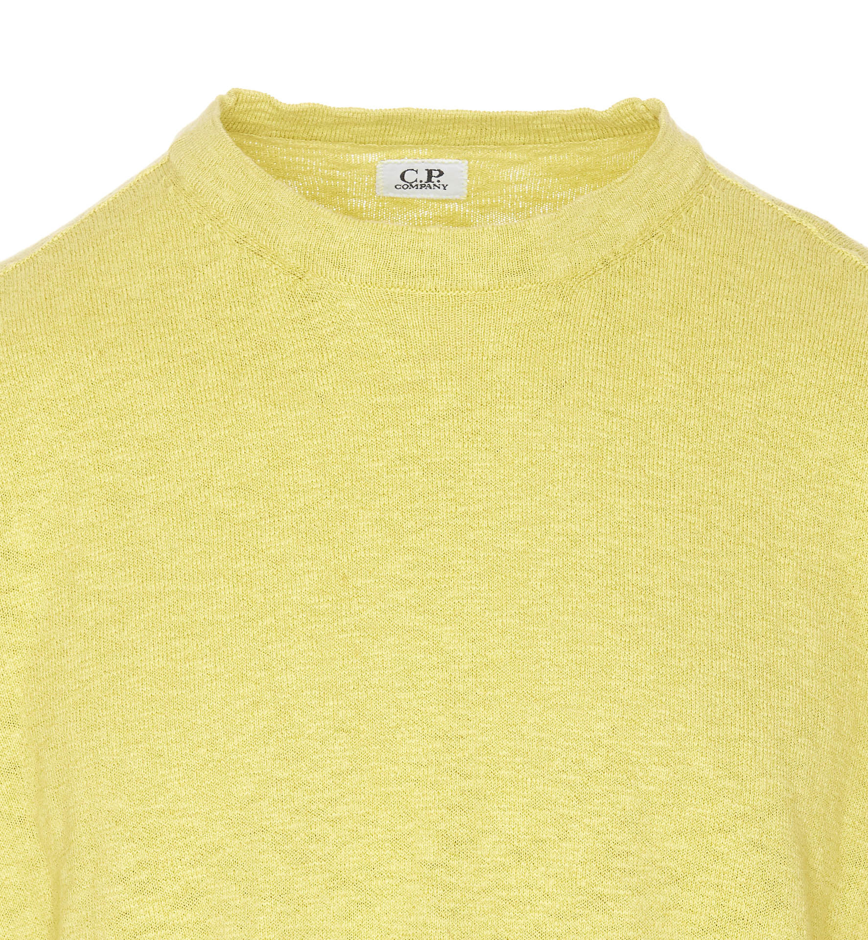 C.p. Company Round Neck Sweater In Yellow