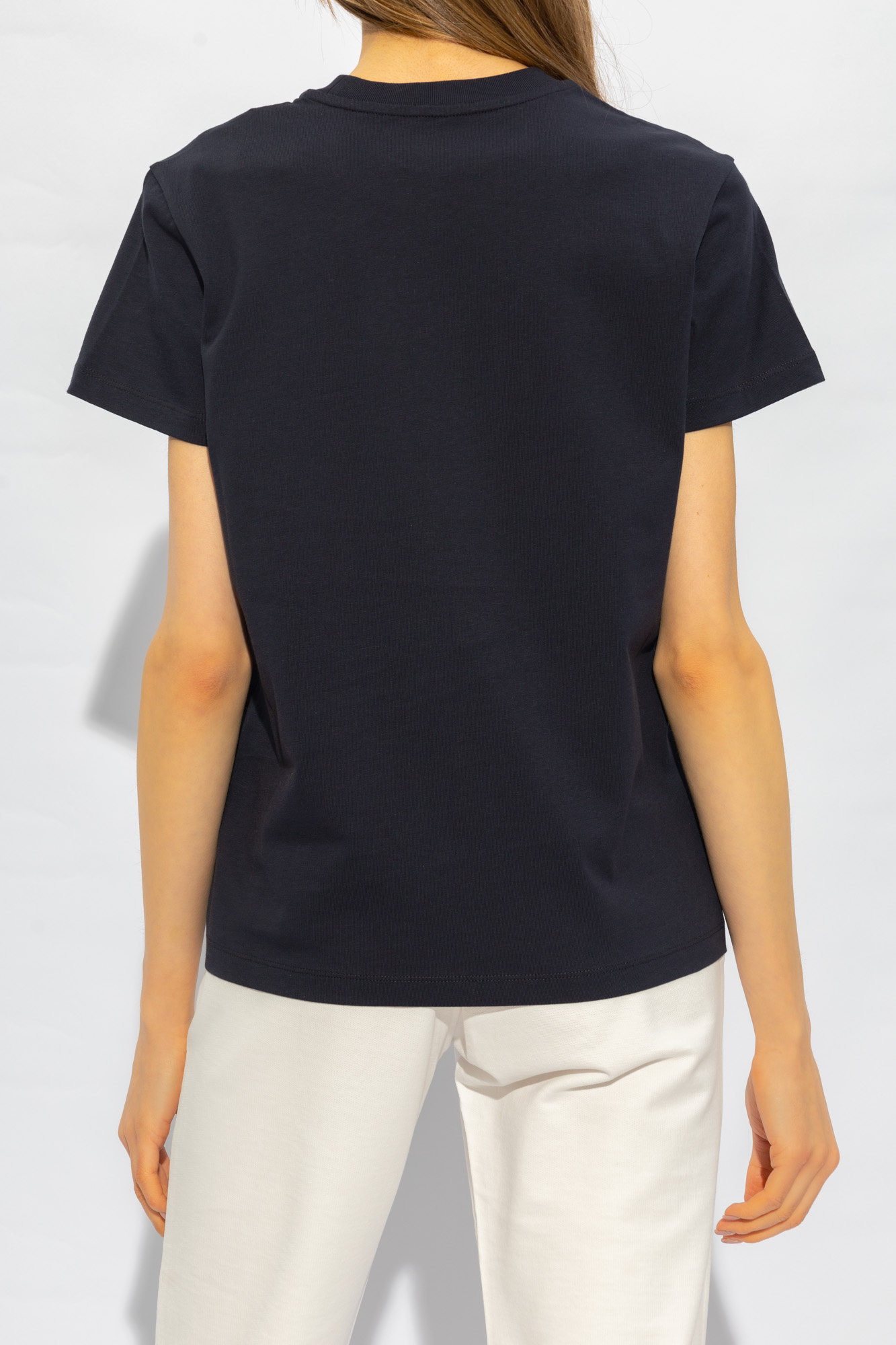 Moncler Logo Embroidered Crewneck T-shirt In Blue