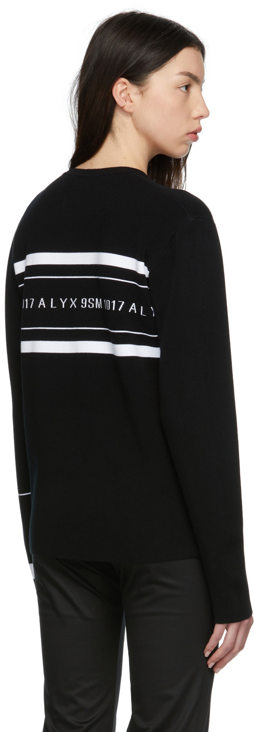 Alyx Contrast-logo Striped Jumper In Black