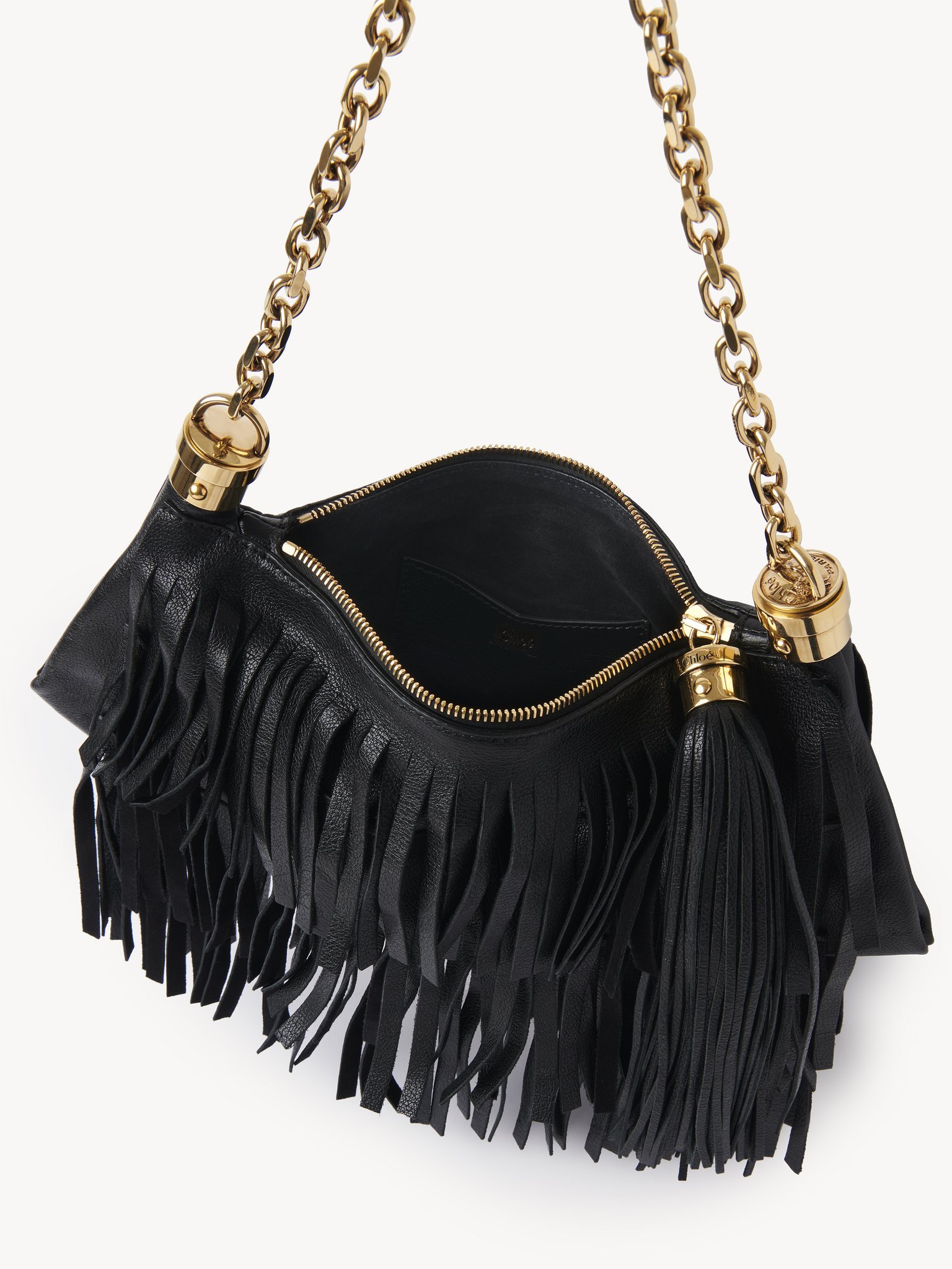 Chloé Small Tassel Shoulder Bag In Black