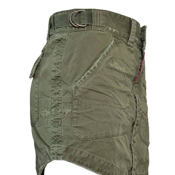 Dsquared2 Distressed Cotton Mini Skirt In Green