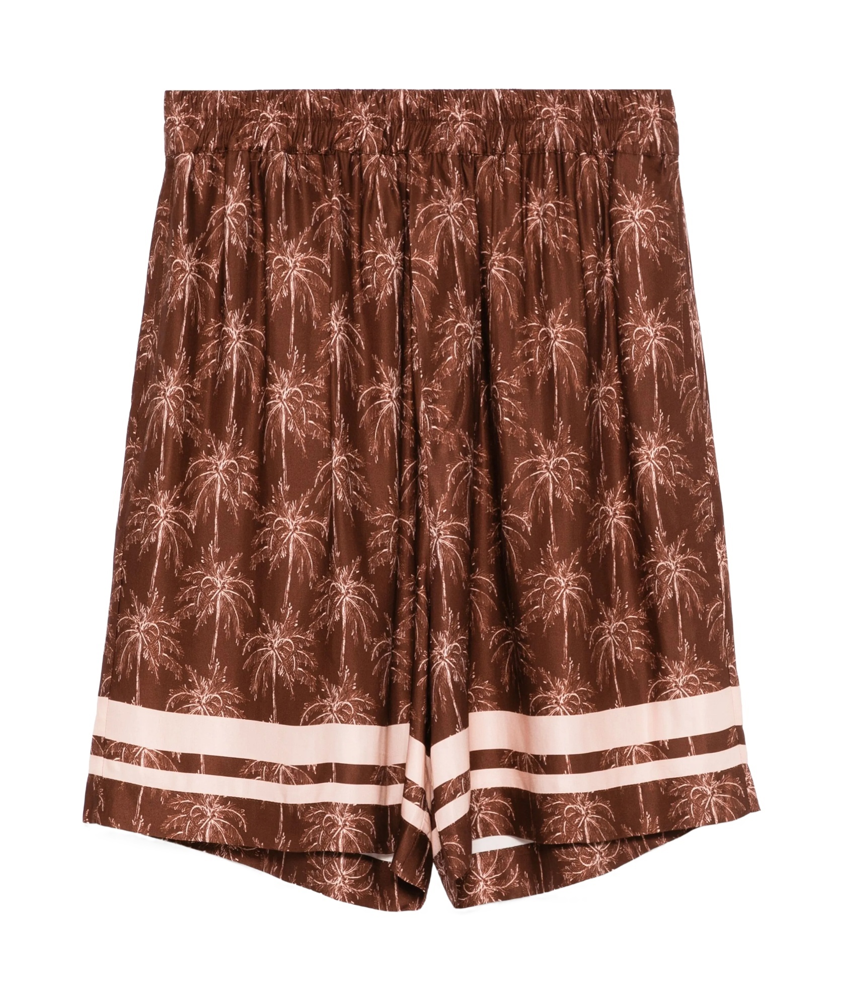 Laneus Palm Tree-print Shorts In Brown