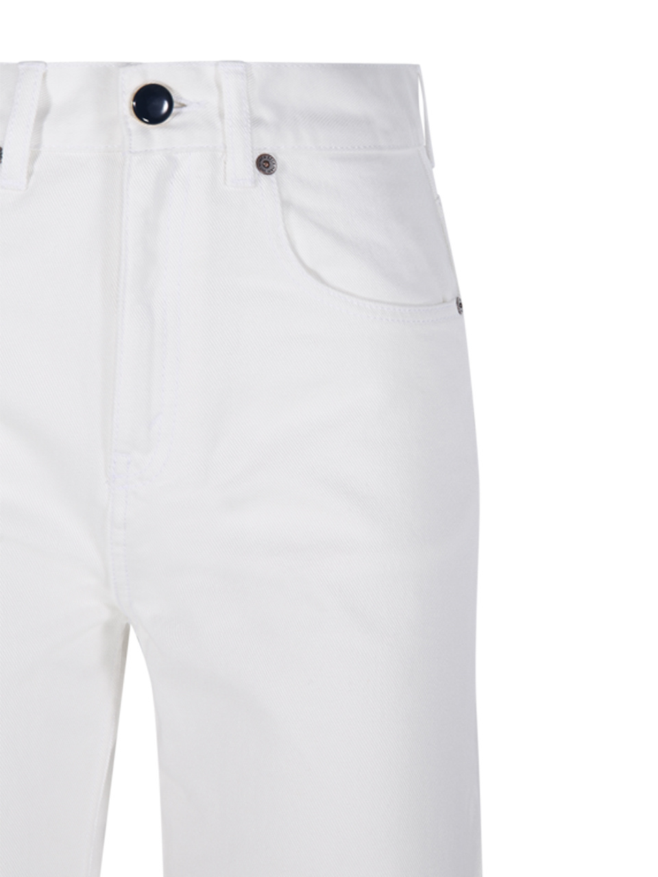 Victoria Beckham Mia High Rise Wide Cotton Denim Jeans In White