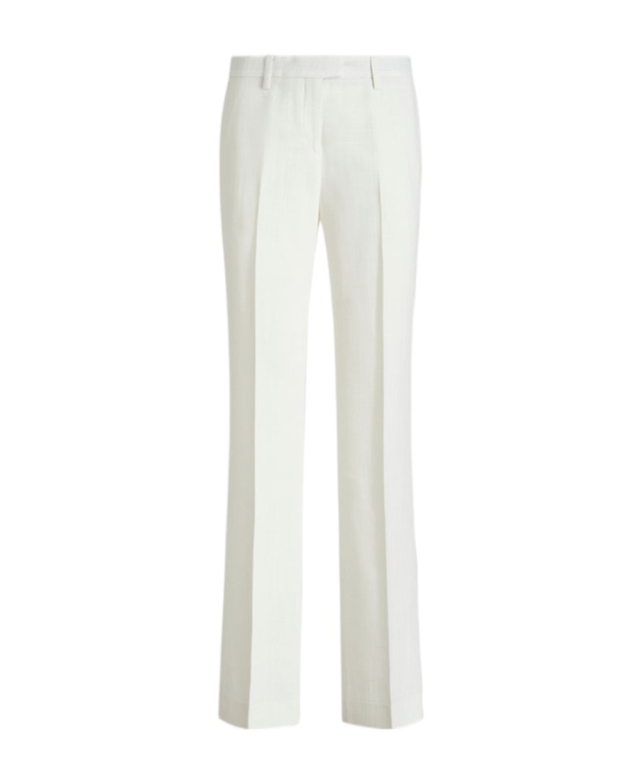 Etro Tailored White Trousers With Flared Hem In White